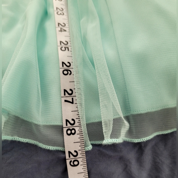 Pretty Aqua Prom Dress. Above the Knee, Nicely Detailed Bodice.Sz16 (runs small) - Picture 10 of 16